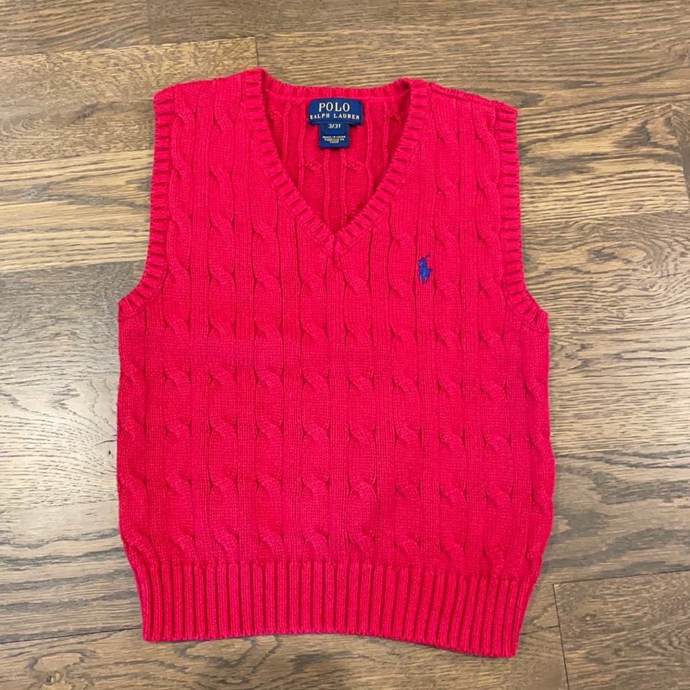 Polo red sweater vest- 3T